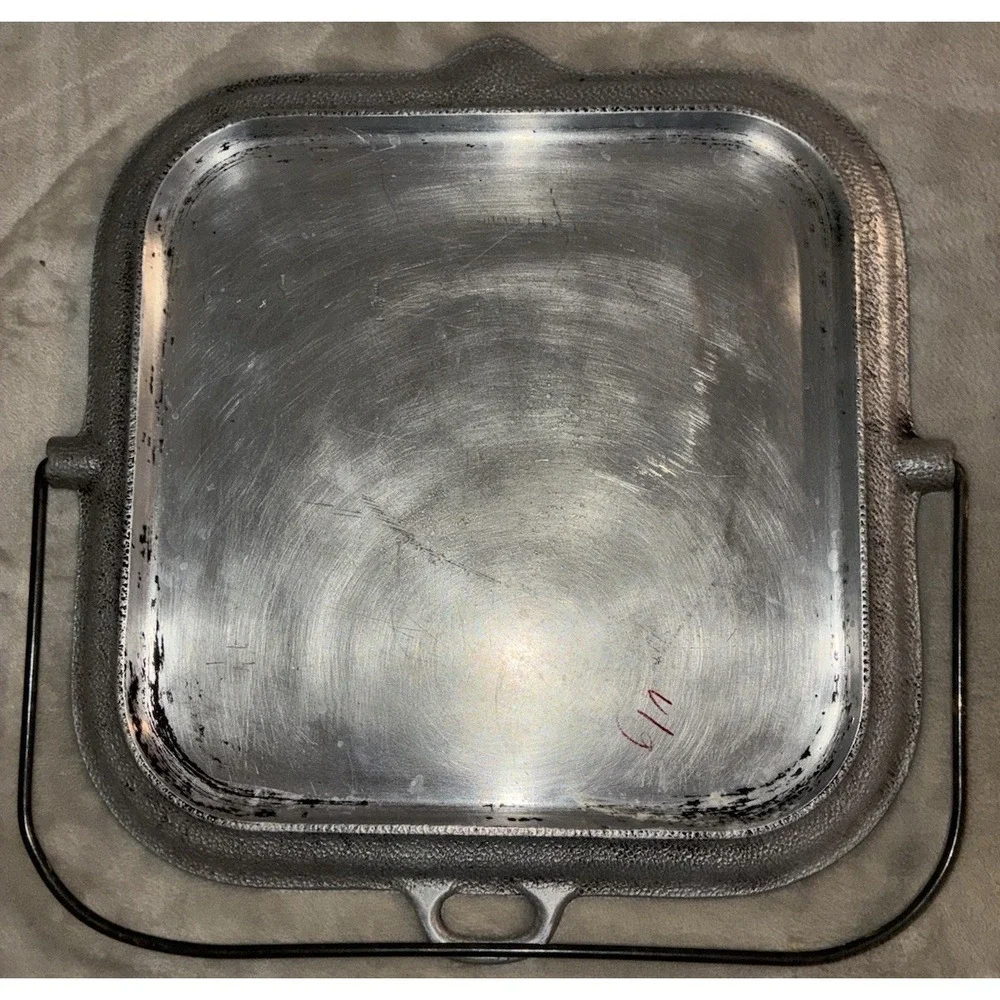 Vintage Silver Seal Griddle Hammered Aluminum 12